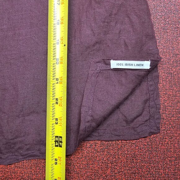 Banana Republic Irish Linen Sleeveless Tunic S Burgundy Embroidered Coastal - Picture 5 of 9